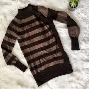 United Nations Color Mock Button Turtleneck Sweatr